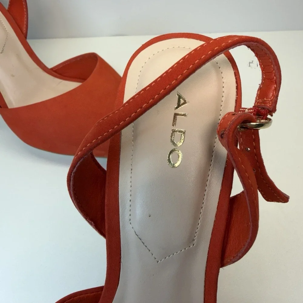 Aldo Stessy‎ slingback pointed-toe heels in a bright coral